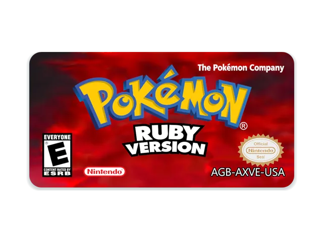 Pokémon Ruby Custom Replacement Label (Game Boy Advance)