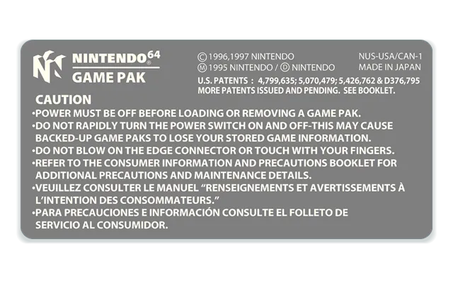 Custom Shell Label for Nintendo 64 Cartridges
