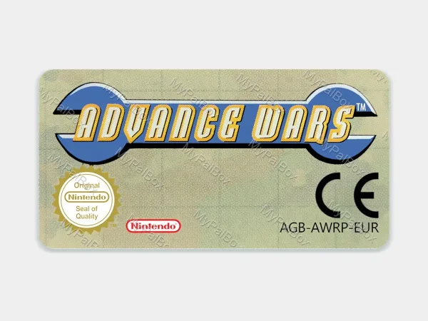 Advance Wars GBA Replacement Label – main photo
