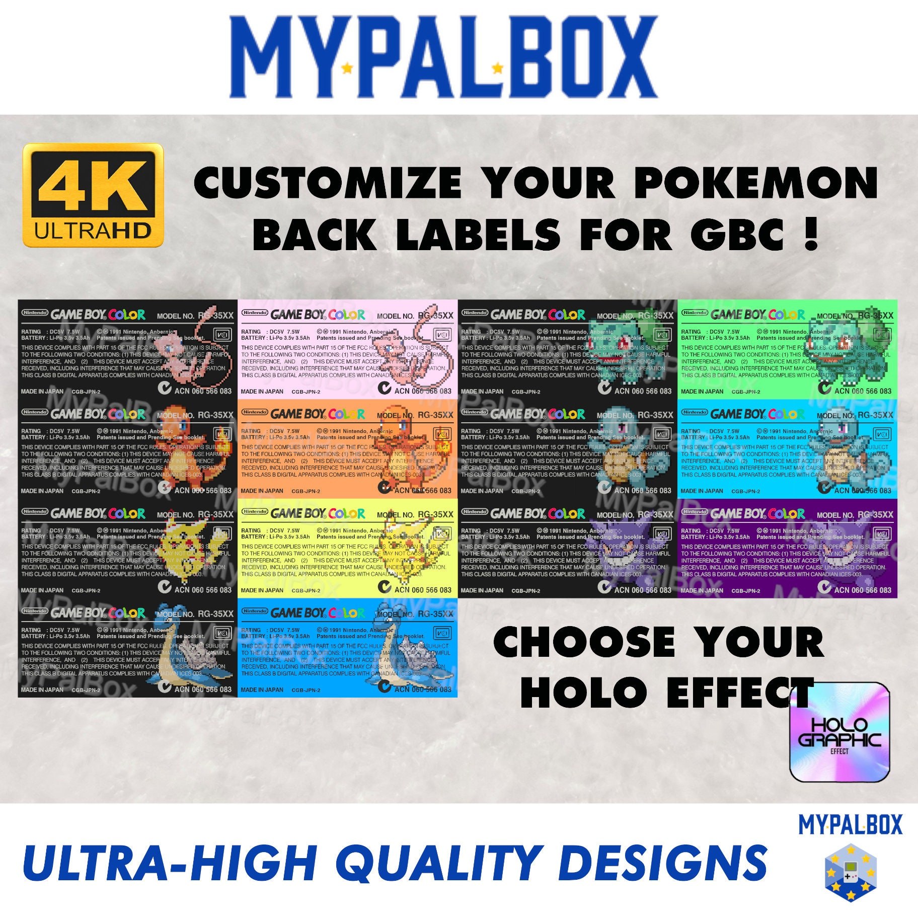 GBC Back Label Pokémon Holo (Gen 1) – main photo