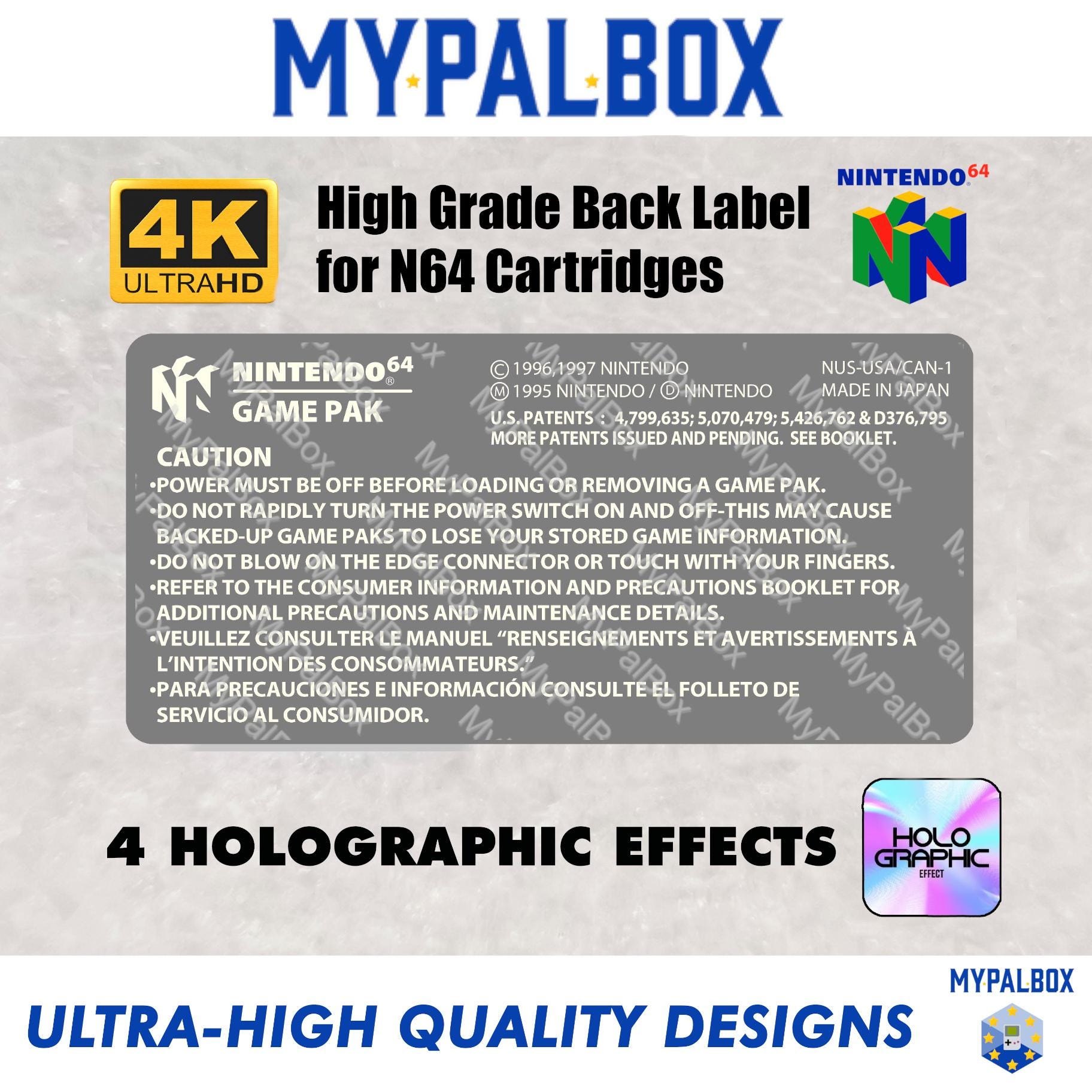 N64 Cartridge Back Label, view 6