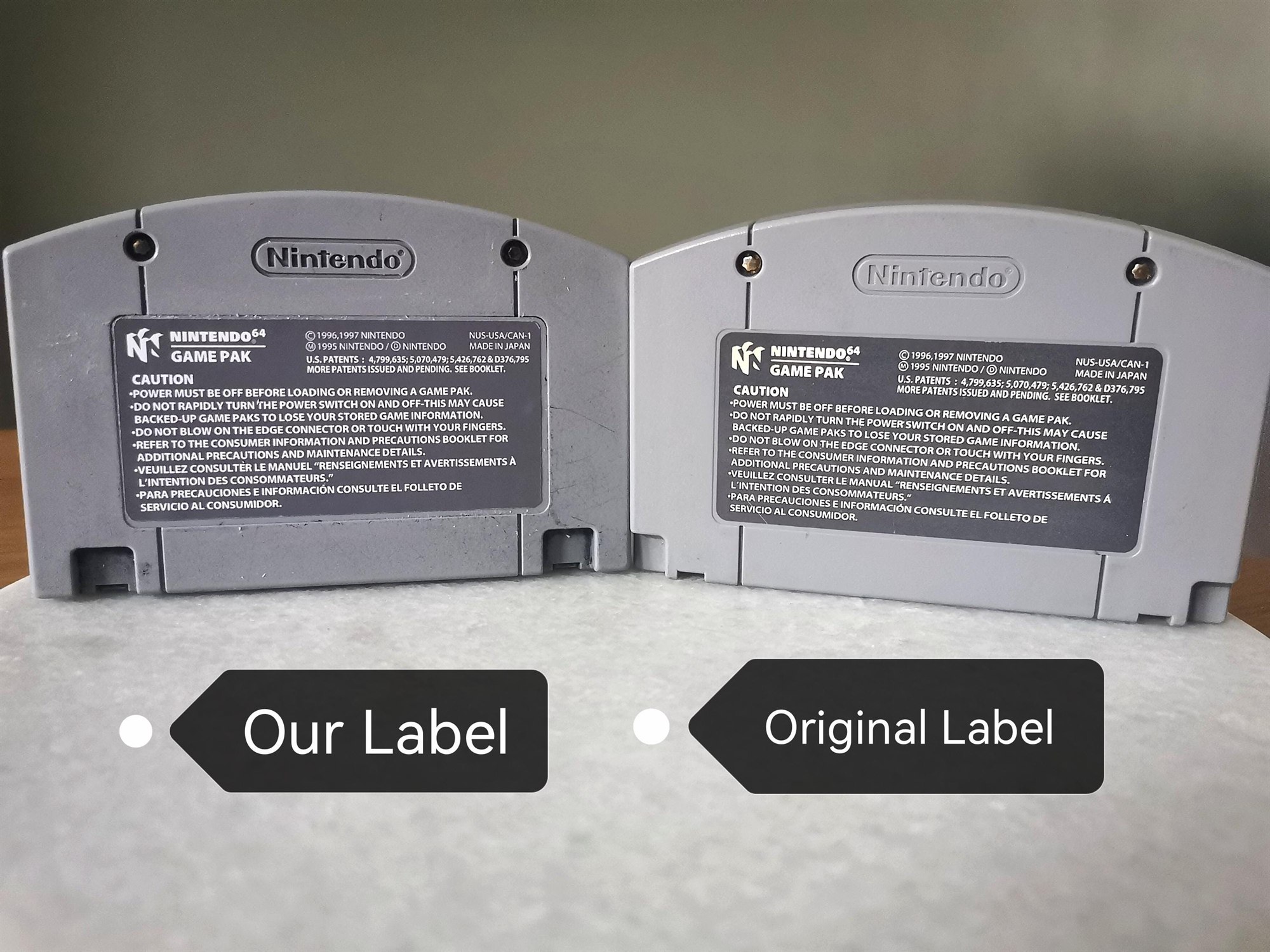 N64 Cartridge Back Label, view 4