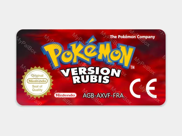 Pokémon Ruby GBA Replacement Label – main photo