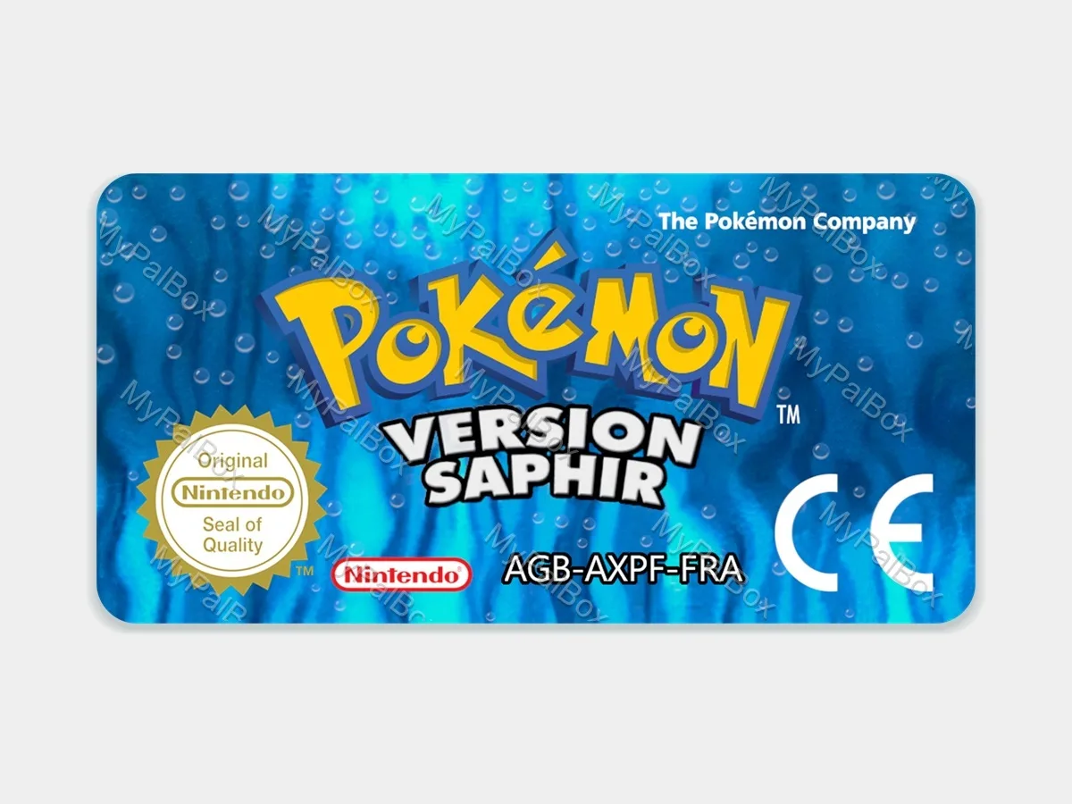 Étiquette de remplacement Pokémon Saphir GBA – photo principale