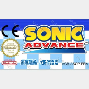 Sonic Advance GBA Replacement Label – main photo