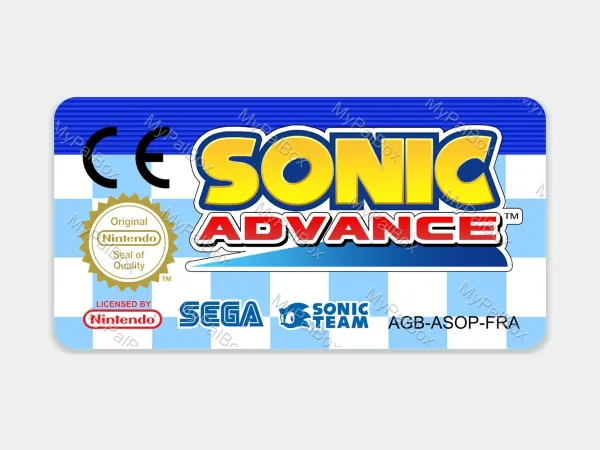 Sonic Advance GBA Replacement Label – main photo