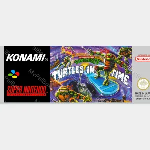 TMNT IV: Turtles in Time SNES Replacement Label – main photo