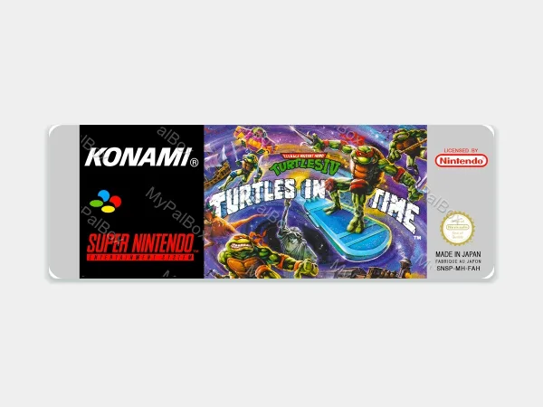 TMNT IV: Turtles in Time SNES Replacement Label – main photo
