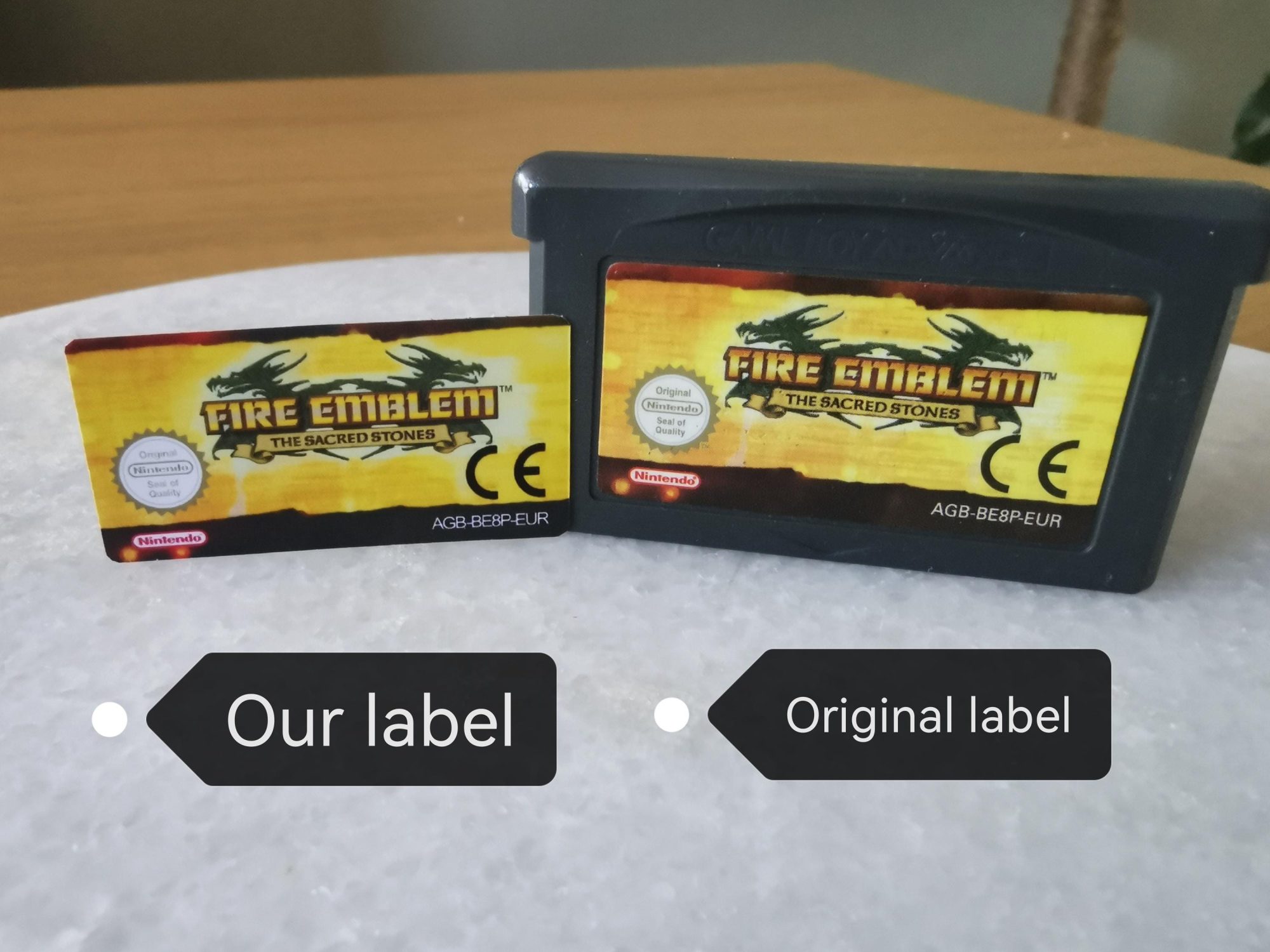 Fire Emblem: The Sacred Stones GBA Replacement Label, view 2