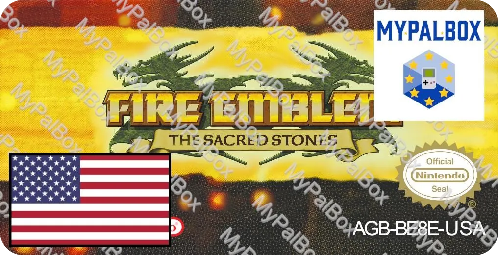 Fire Emblem: The Sacred Stones GBA Replacement Label, USA version