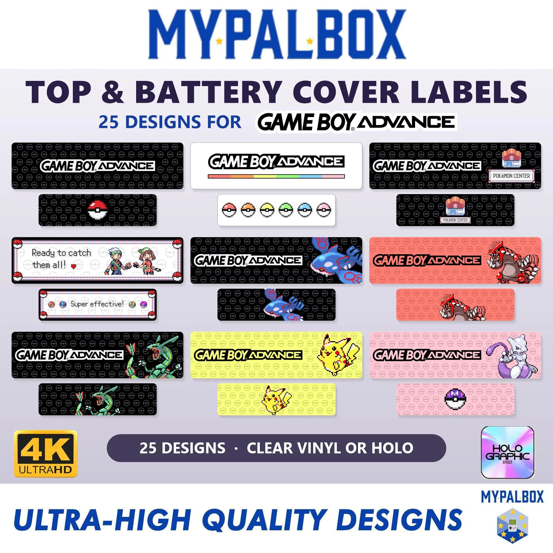 GBA Pokémon Shell Top + Battery Cover Labels – main photo