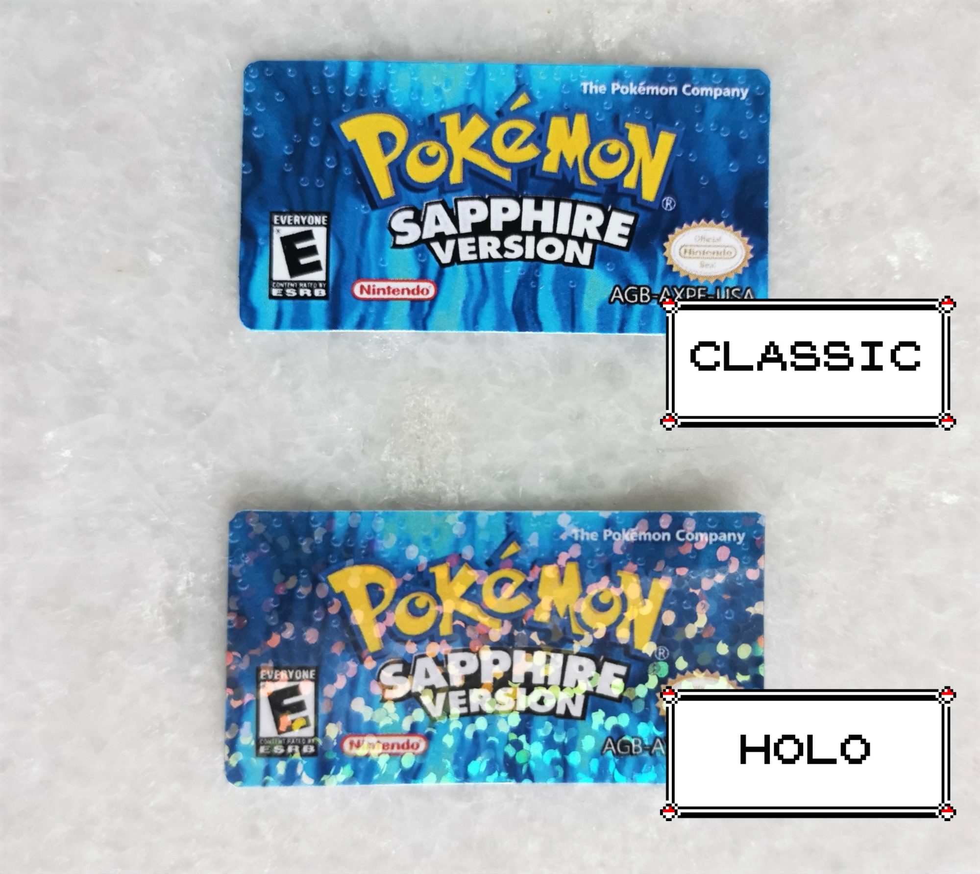 Étiquette de remplacement Pokémon Saphir GBA, vue 2