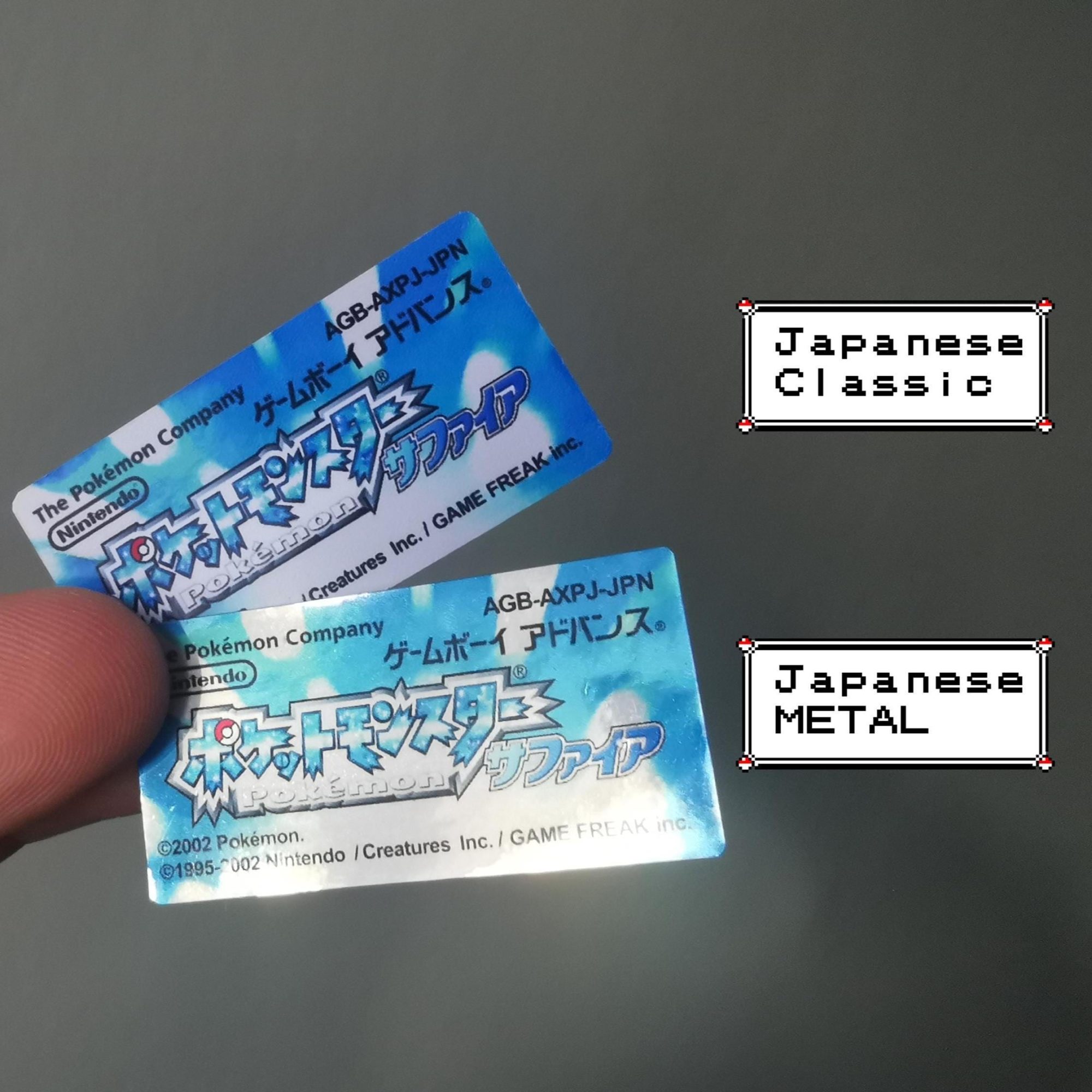 Étiquette de remplacement Pokémon Saphir GBA, vue 3