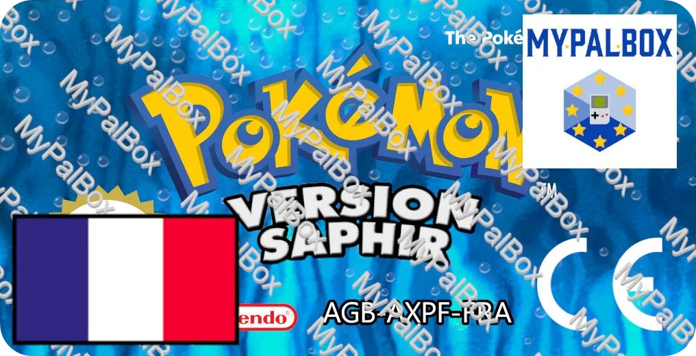 Étiquette de remplacement Pokémon Saphir GBA, version Française