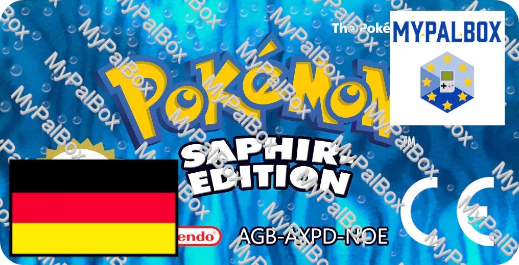 Étiquette de remplacement Pokémon Saphir GBA, version Allemande