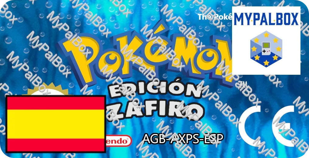 Étiquette de remplacement Pokémon Saphir GBA, version Espagnole