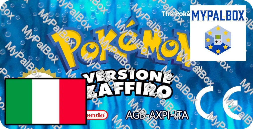 Étiquette de remplacement Pokémon Saphir GBA, version Italienne