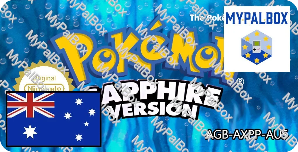 Étiquette de remplacement Pokémon Saphir GBA, version Australienne