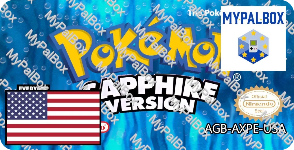 Étiquette de remplacement Pokémon Saphir GBA, version USA
