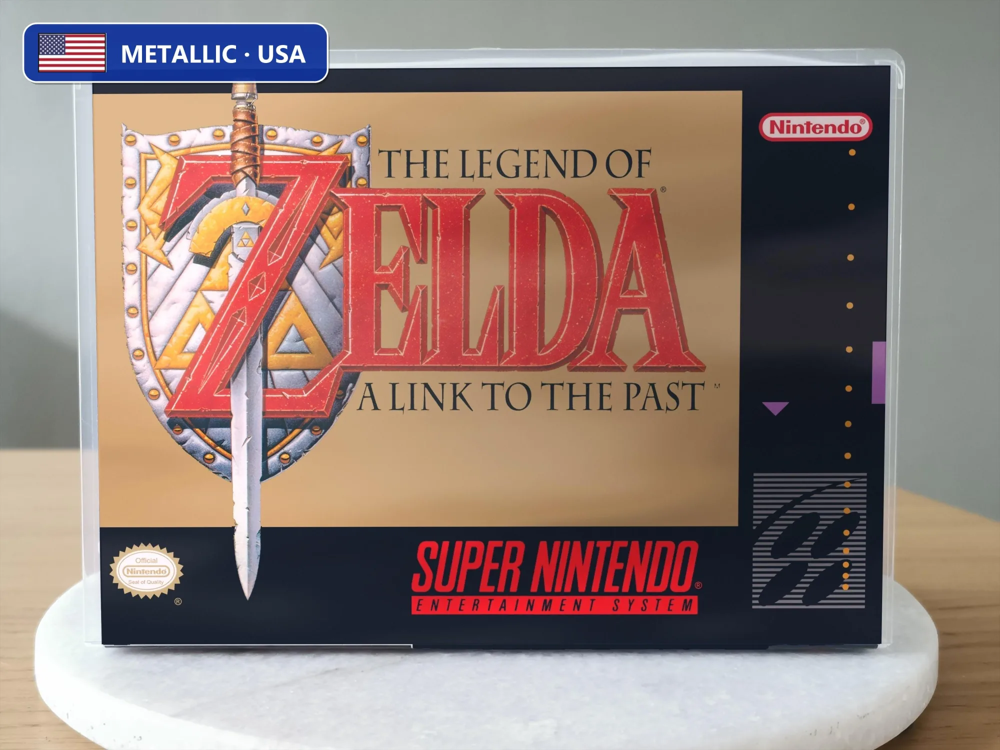The Legend of Zelda: A Link to the Past SNES Replacement Case, Metallic finish