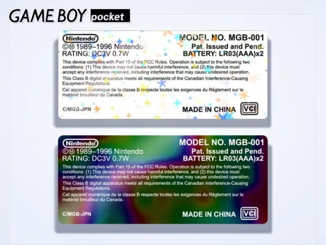 Holographic Custom Shell Label for Game Boy Pocket