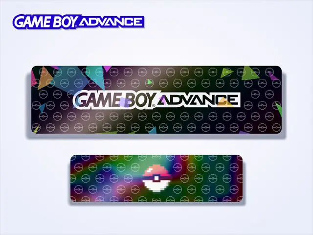 Pokémon Top + Battery Cover Custom Shell Labels for Game Boy Advance