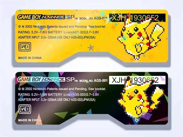 Pokémon Holo Custom Shell Label for Game Boy Advance SP