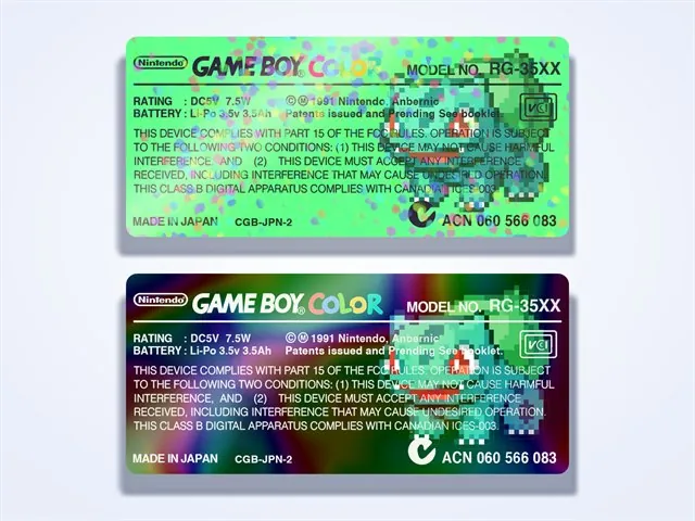 Pokémon Holo (Gen 1) Custom Shell Label for Game Boy Color