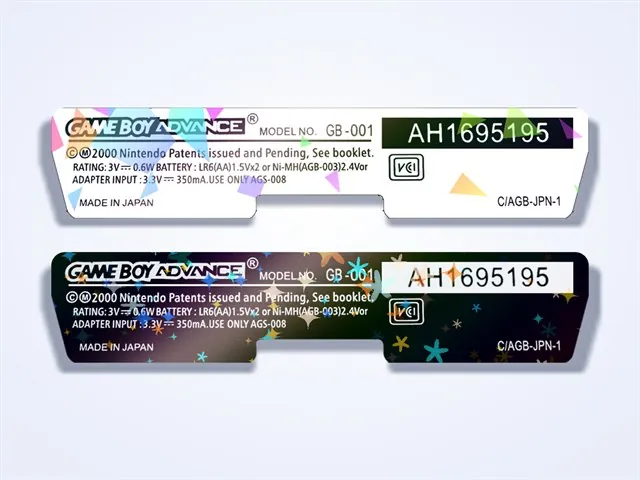 Holographic Custom Shell Label for Game Boy Advance