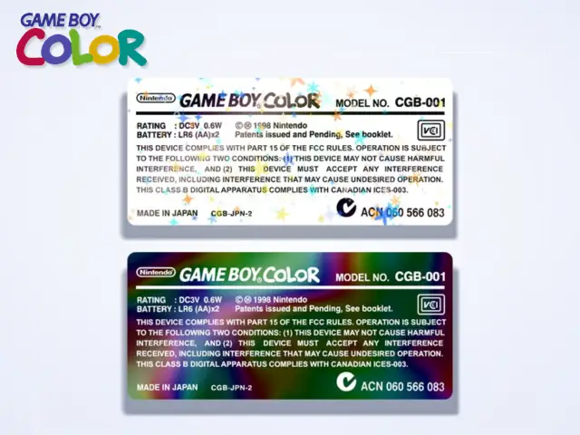 Holographic Custom Shell Label for Game Boy Color