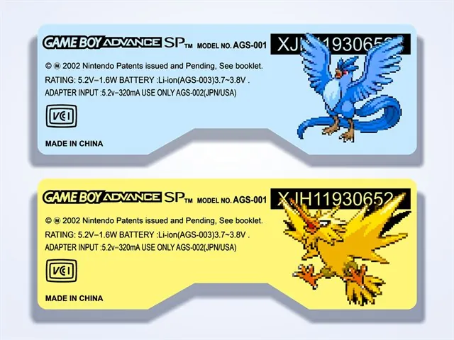 Metal Legendaries Custom Shell Label for Game Boy Advance SP